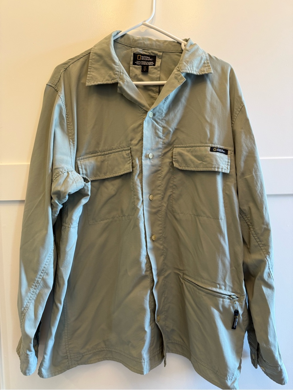 National Geographic Men’s Safari Button-Up Shirt Size Large Outdoor Sports